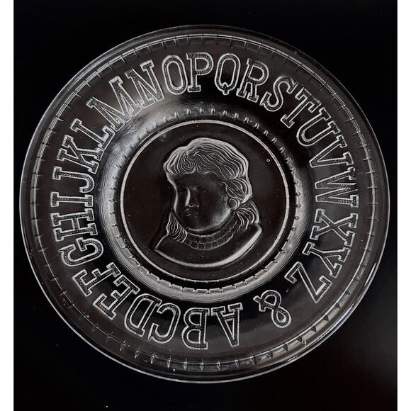 CLAY'S CRYSTAL WORKS Other - Artistic Alphabet ABC Portrait Plate By Clay's CRYSTAL WORKS